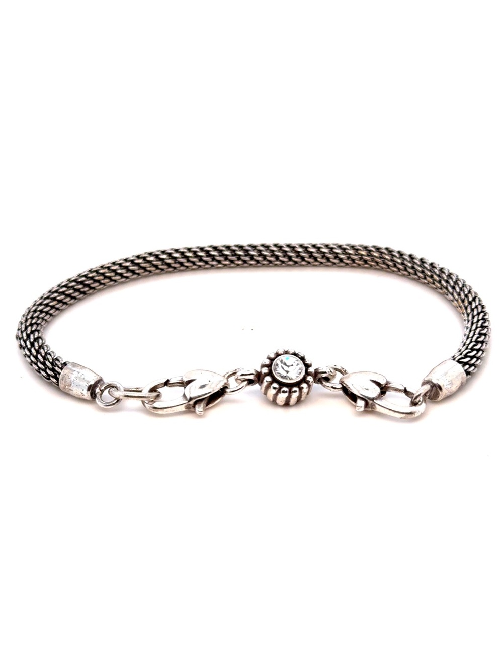 Brighton‎ Silver-Tone Woven Bracelet with Crystal Accent